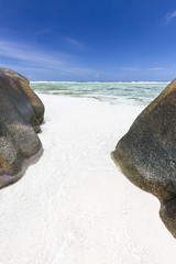 Fototapeta na wymiar Crystal Clear Water, La Digue, Seychelles