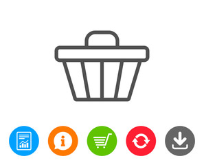 Shopping cart line icon. Online buying sign.
