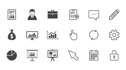 Statistics, accounting icons. Charts signs.
