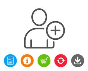 Add User line icon. Profile Avatar sign.