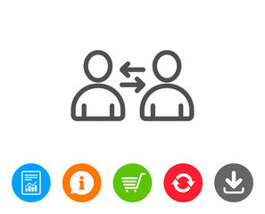 Teamwork line icon. Profile Avatar sign.