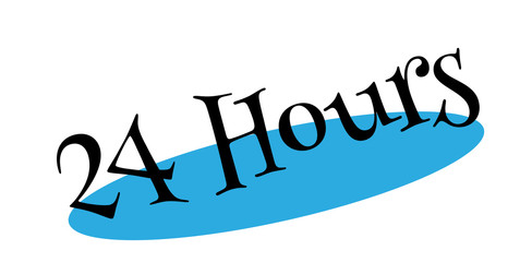 24 Hours rubber stamp. Grunge design with dust scratches. Effects can be easily removed for a clean, crisp look. Color is easily changed.