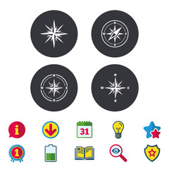 Windrose navigation icons. Compass symbols.