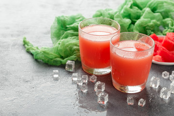 Two bottles of watermelon juice
