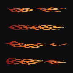 fire flames in tribal style for tattoo, vehicle and t-shirt decoration design. Vehicle Graphics, Stripe, Vinyl Ready collection set