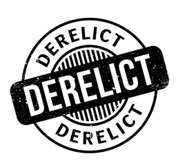 Derelict rubber stamp. Grunge design with dust scratches. Effects can be easily removed for a clean, crisp look. Color is easily changed.