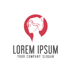 beauty woman face logo design concept template