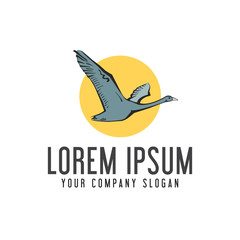 Goose fly logo design concept template