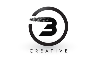 B Brush Letter Logo Design. Creative Brushed Letters Icon Logo.
