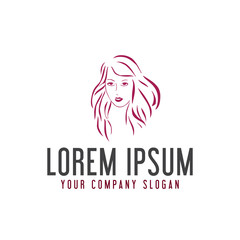 beauty woman logo. hand drawn design concept template