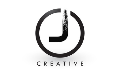 J Brush Letter Logo Design. Creative Brushed Letters Icon Logo.
