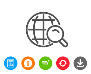 Global Search line icon. World sign.