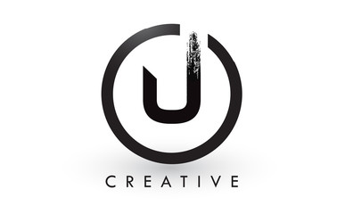 U Brush Letter Logo Design. Creative Brushed Letters Icon Logo. © twindesigner