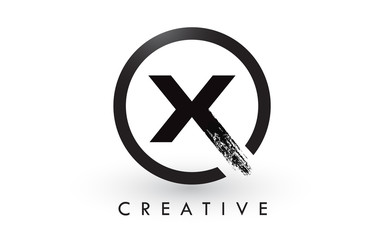 X Brush Letter Logo Design. Creative Brushed Letters Icon Logo.