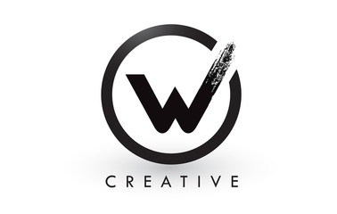 W Brush Letter Logo Design. Creative Brushed Letters Icon Logo. - obrazy, fototapety, plakaty