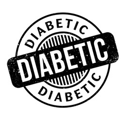 Diabetic rubber stamp. Grunge design with dust scratches. Effects can be easily removed for a clean, crisp look. Color is easily changed.
