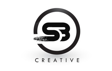 SB Brush Letter Logo Design. Creative Brushed Letters Icon Logo.