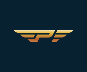 letter P wing logo design concept template - obrazy, fototapety, plakaty
