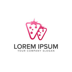 strawberry logo design concept template