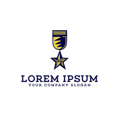 star medal logo. retro style design concept template