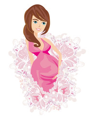 Obraz na płótnie Canvas Beautiful pregnant girl card