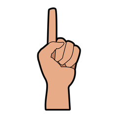 hand first one finger pointing up style vector illustration