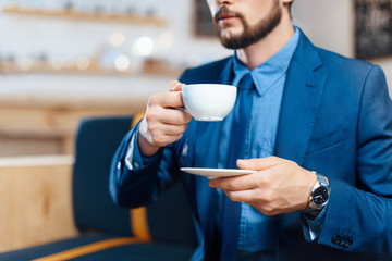 businessman drinking coffee