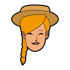 woman face character young female vector illustration