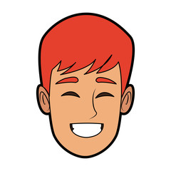 character man face happy smile cartoon vector illustration