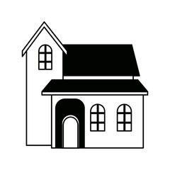 traditional house swiss architecture style isolated on white background vector illustration