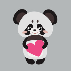 Cute panda with heart