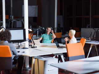 designers in the night startup office