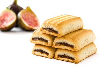 Fig cookies isolated on white background
