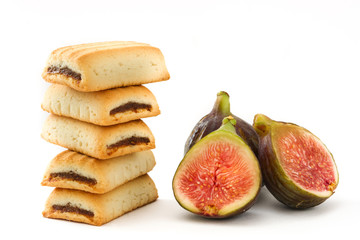Fig cookies isolated on white background
