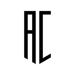 initial letters logo ai black monogram pentagon shield shape