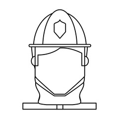 Firefigther profile cartoon