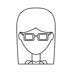 Business woman profile cartoon