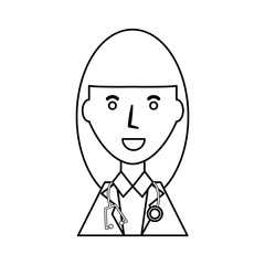 Doctor profile cartoon