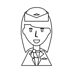 stewardess profile cartoon