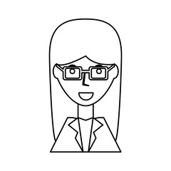 Business woman profile cartoon