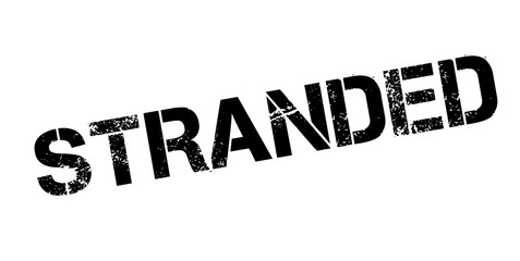 Stranded rubber stamp. Grunge design with dust scratches. Effects can be easily removed for a clean, crisp look. Color is easily changed.