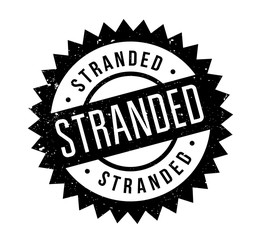 Stranded rubber stamp. Grunge design with dust scratches. Effects can be easily removed for a clean, crisp look. Color is easily changed.