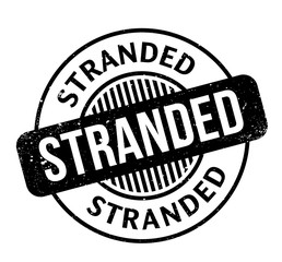 Stranded rubber stamp. Grunge design with dust scratches. Effects can be easily removed for a clean, crisp look. Color is easily changed.