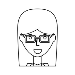 Business woman profile cartoon