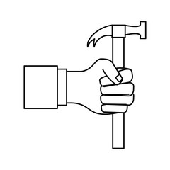 Hand with tool