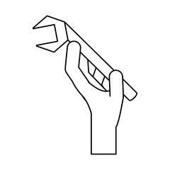 Hand with tool