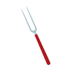 grill fork tool cooking kitchen icon vector illustration