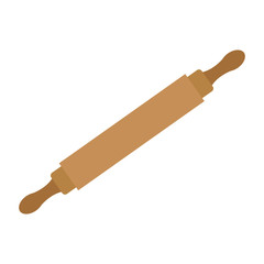 wooden rolling pin icon kitchen tool for bakery vector illustration