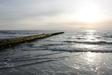 Sunset in the baltic sea.