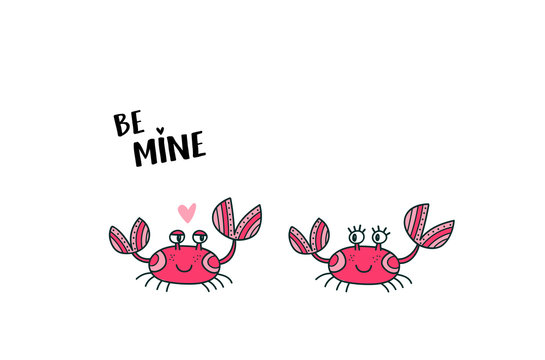 Cute crab couple in love